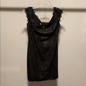 Jet Black/Silver off the shoulder dress